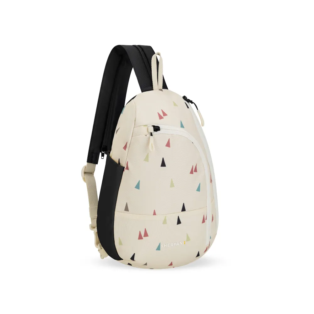 【Sherpani】雙11 RFID 防潑水多功能斜肩包 26I Wayfarer 8L｜印花米-黑 (RFID屏蔽 撥水 肩背 後