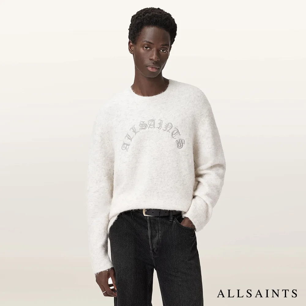 【ALLSAINTS】CURV 寬鬆羊毛針織上衣-白 M020KD(寬鬆版型)