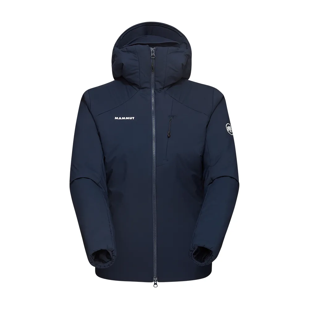 【Mammut 長毛象官方直營】Rime IN Flex Hooded Jacket W 彈性保暖化纖連帽外套 海洋藍 女款 #1013-02141