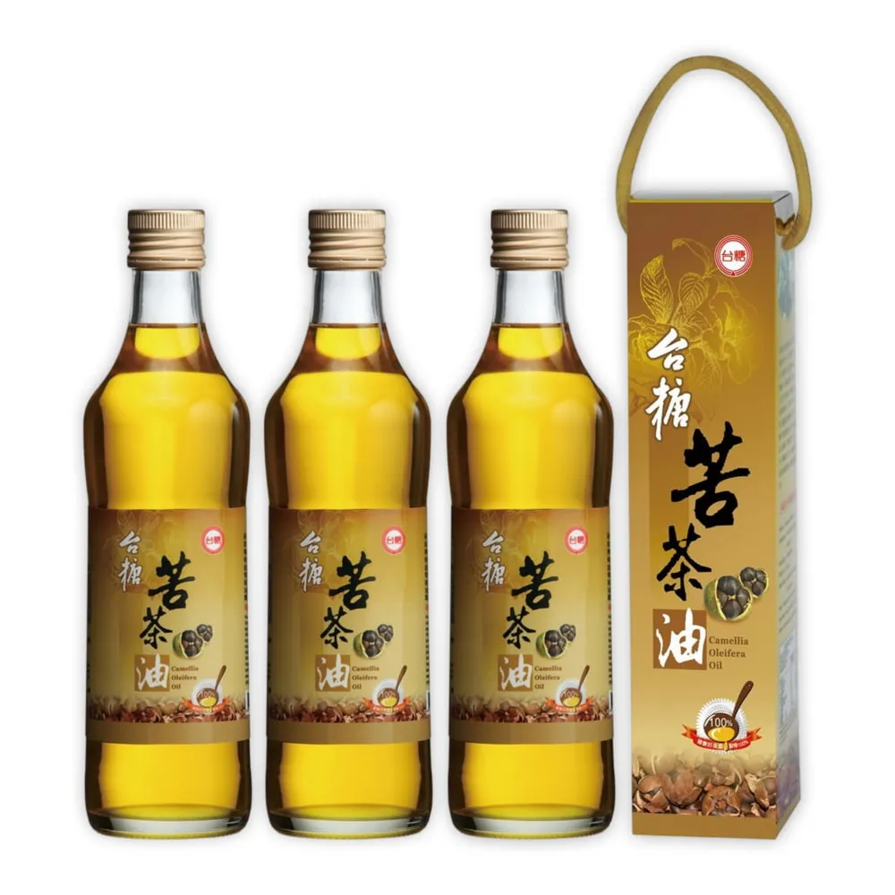 【台糖】苦茶油 500ml x3入(100%台灣製造 新鮮冷壓 符合CNS認證)