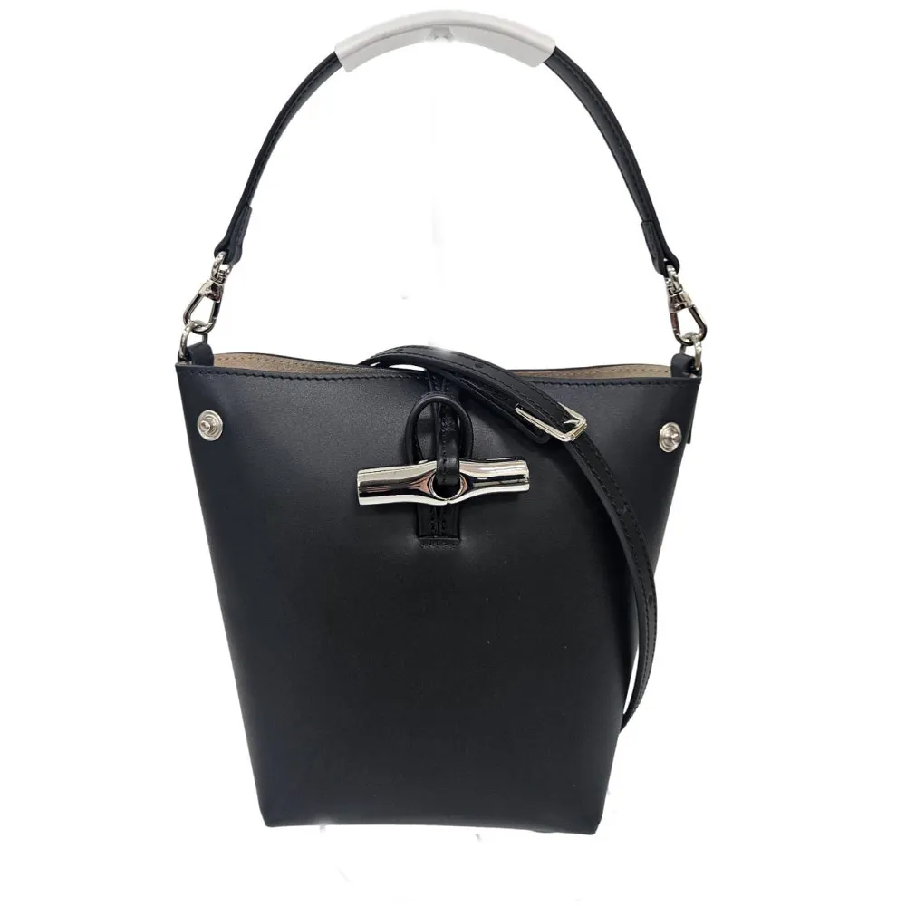 【LONGCHAMP】Le Roseau XS 竹節釦荔紋牛皮手提斜背包兩用包