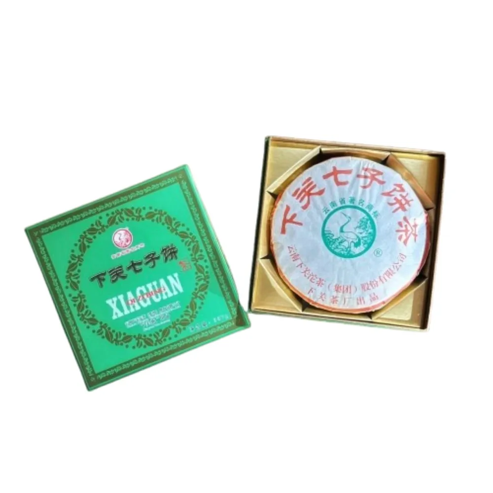 【茶韻】2007年下關七子餅茶357克/餅 普洱茶  (生茶/綠色禮盒組 +提袋)(中秋禮盒)