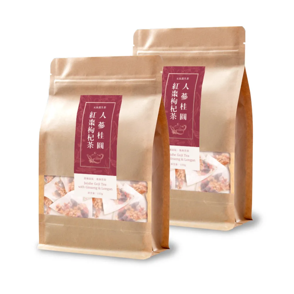 【和藥軒】人蔘桂圓紅棗枸杞茶（元氣養生茶）X2袋組(補氣茶、機能茶、花旗蔘茶)