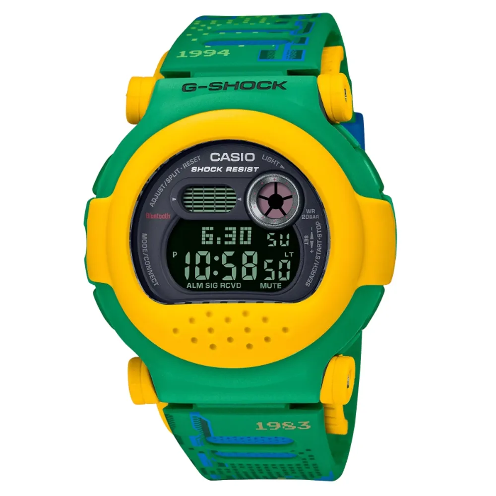 【CASIO 卡西歐】G-SHOCK 鮮豔俏皮玩味變換造型數位藍芽錶-綠(G-B001RG-3)