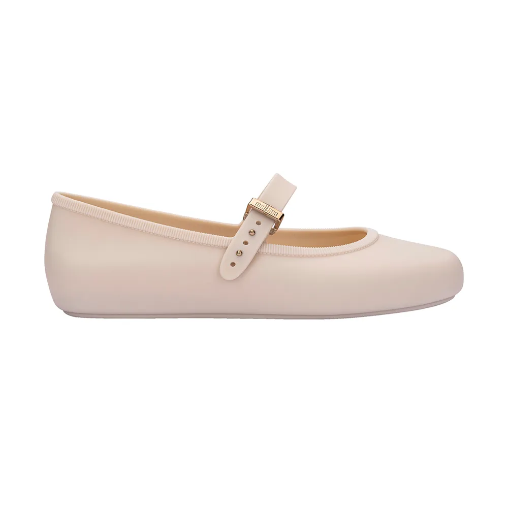 【Melissa】圓頭素面瑪莉珍鞋(米色) 防潑水