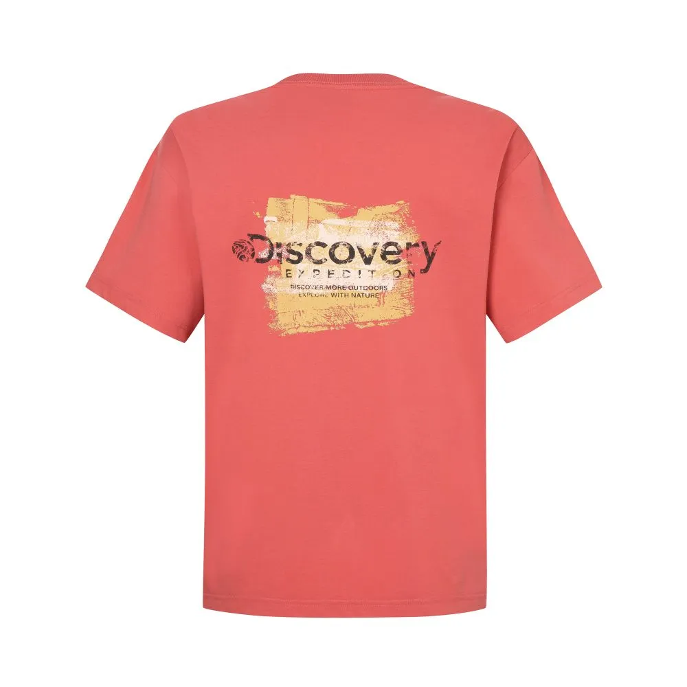 【Discovery Expedition】Freshvent 刷漆風格印花短袖T恤 上衣(DXRS7G053-RDL)