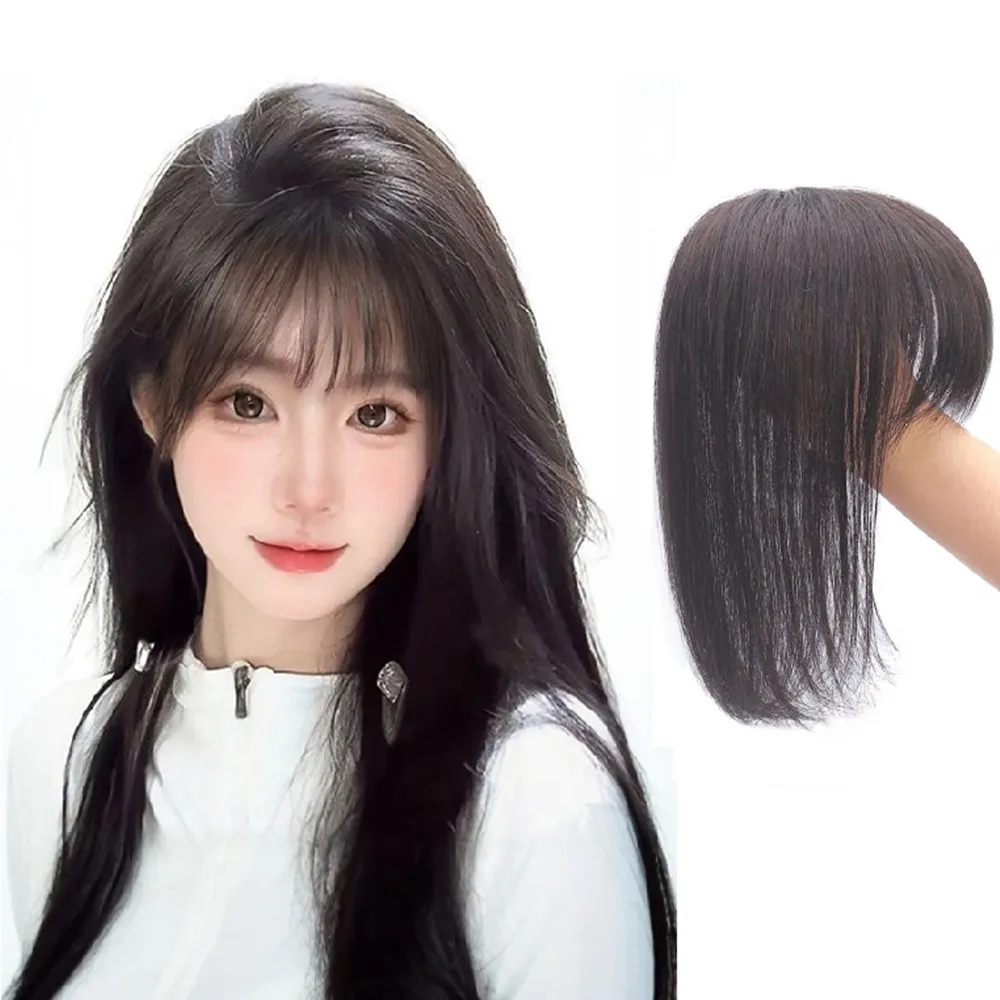 【巴黎精品】極速出貨 女真髮髮片透氣假髮片輕量隱形增髮量假髮接髮(頭頂補髮8*12cm自然2色a1fn18)