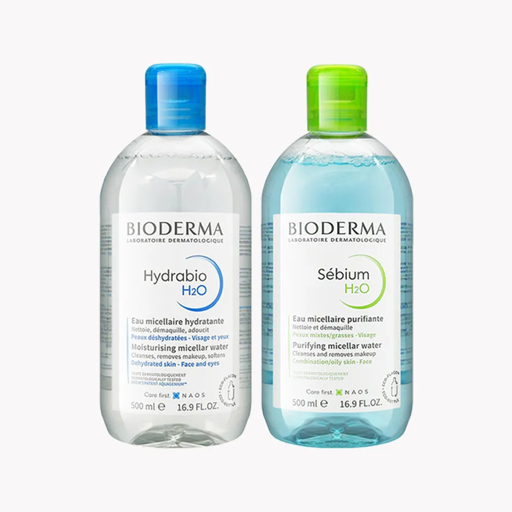 【BIODERMA】潔膚液500ml 2入(卸妝)(保濕水潤/平衡控油任選)