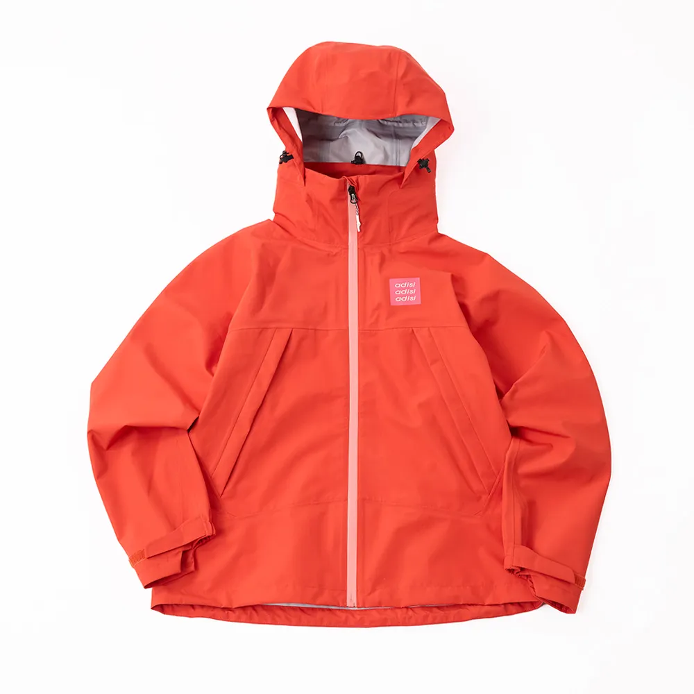【ADISI】女輕薄3L防水透濕超透氣耐磨登山外套 AJ2691053 陽橘紅 S-2XL｜防水外套 防風 防潑水 超撥水