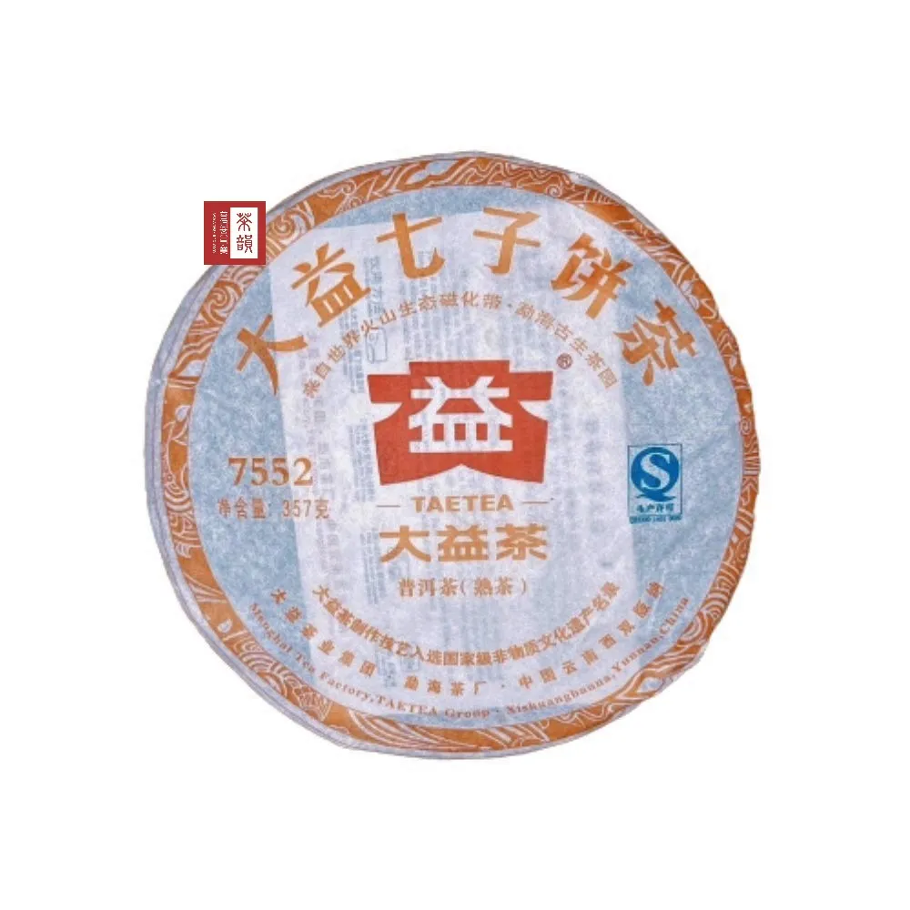 【茶韻】普洱茶2012年大益茶廠7552-201熟餅357g/餅 (熟茶/附專用收藏夾鏈袋)