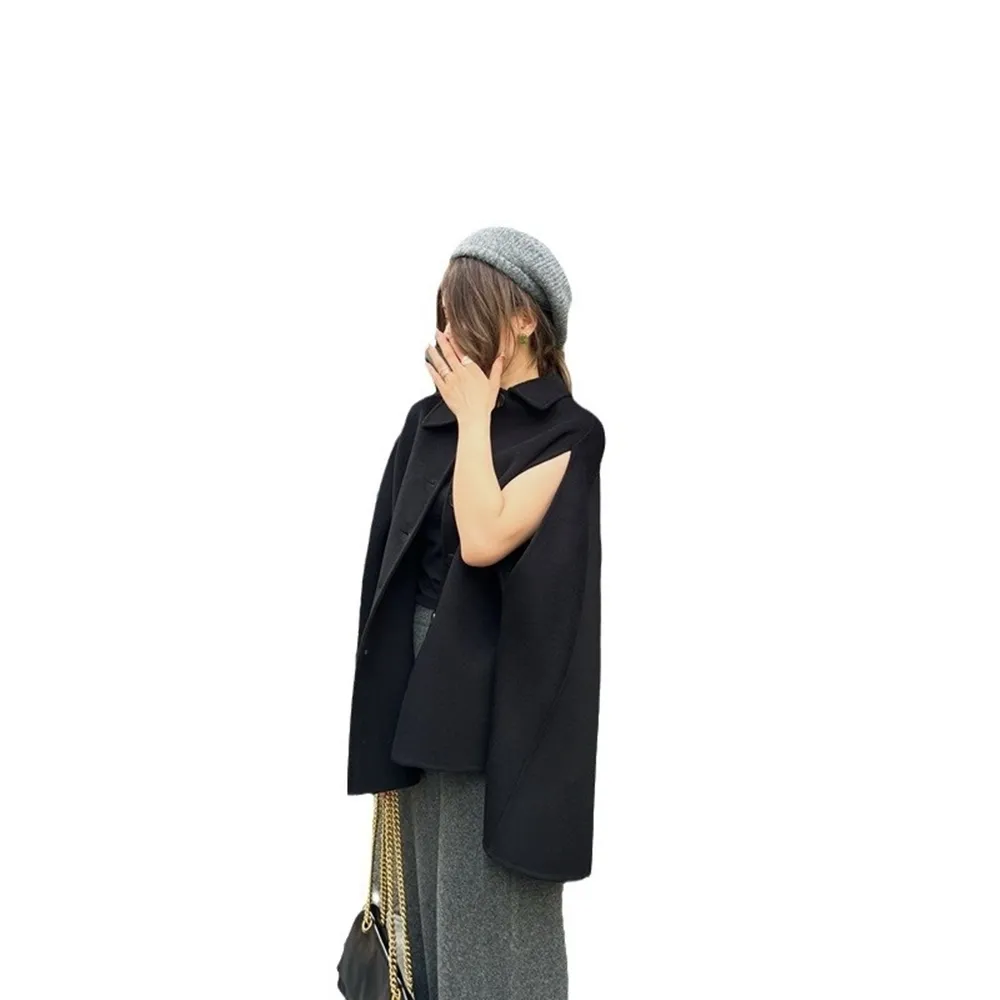 【巴黎精品】現貨+預購 羊毛大衣毛呢外套(保暖時尚寬鬆斗篷女外套2色a1il7)