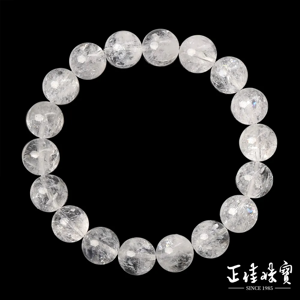 【正佳珠寶】白水晶 頂級阿賽斯特萊 11.4-11.8mm 白水晶阿賽手珠