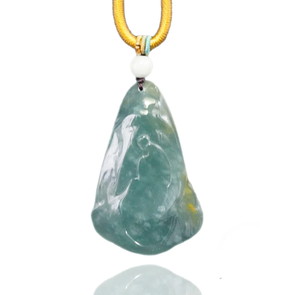 【喜緣玉品】天然翡翠A貨 冰透悟道 遇貴人 玉珮-僅此一品(開運風水)(直)