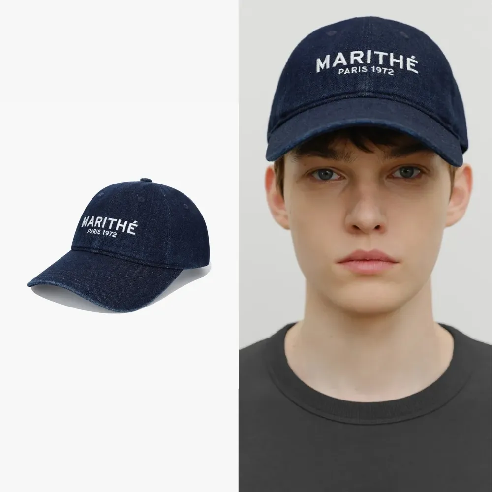 【MARITHE FRANCOIS GIRBAUD】官方旗艦 水洗丹寧常規LOGO棒球帽 MFG(靛藍)