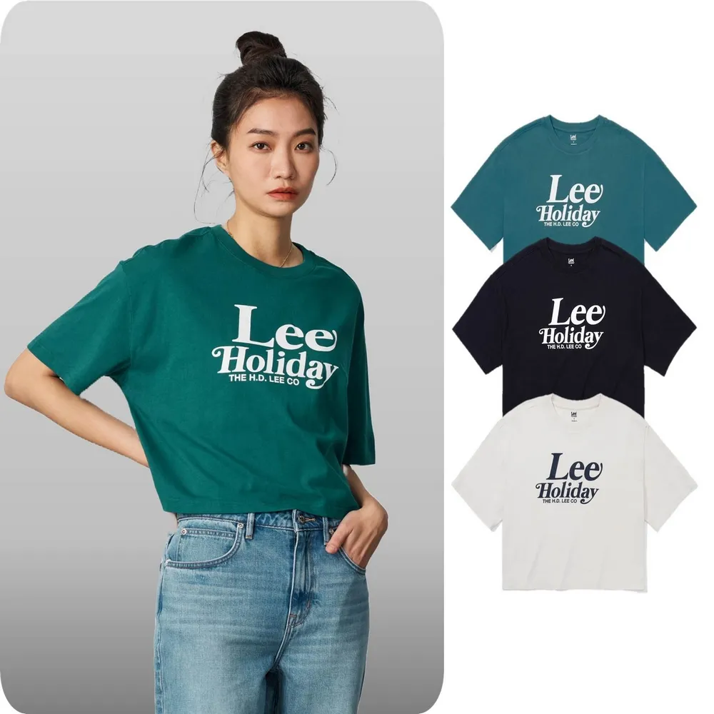 【Lee】女裝 短袖T恤 / 短版 Lee Holiday 共3色 季節性版型(LB402045)