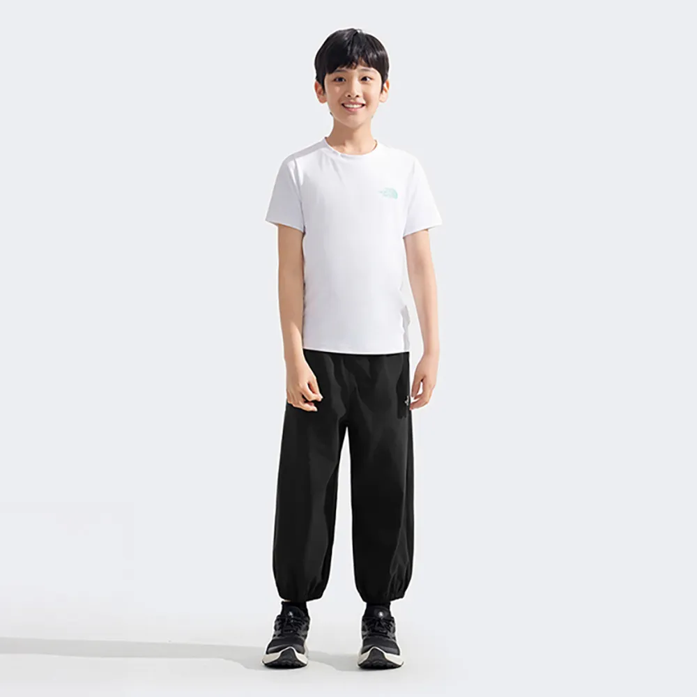 【The North Face】北面兒童黑色UPF防曬戶外徒步長褲|8C0RJK3(抗UV/涼感科技)