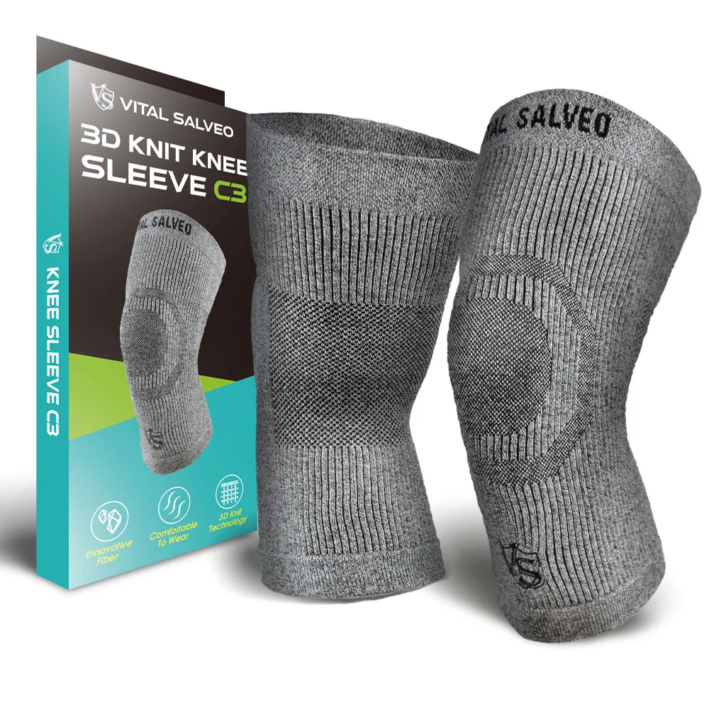 【Vital Salveo 紗比優】舒適型護膝 運動護膝 膝蓋護具 護膝套(舒適無支條/多尺寸選擇/竹炭除臭)