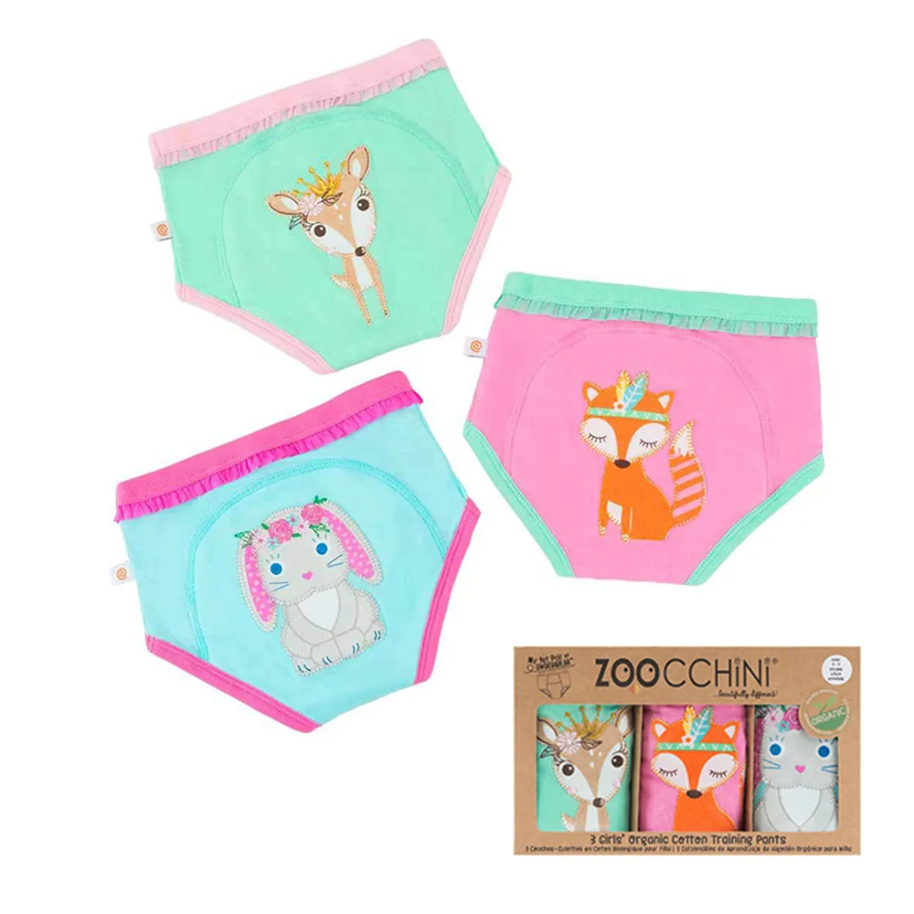 【Zoocchini】女孩尿布訓練褲3入 親子良品(OCS100認證純棉-多款可選)