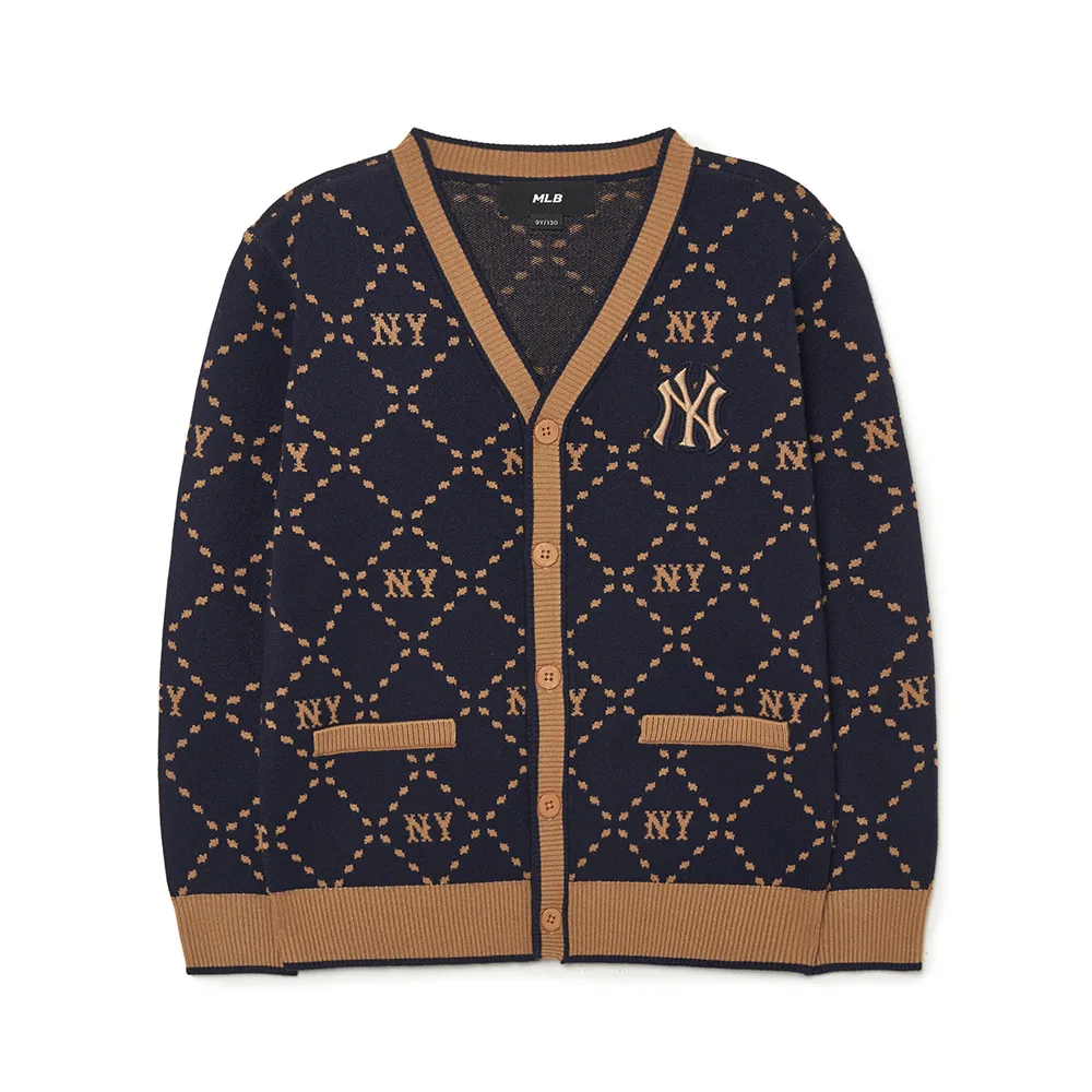 【MLB】童裝 針織衫 MONOGRAM系列 紐約洋基隊(7AKCMD134-50NYD)