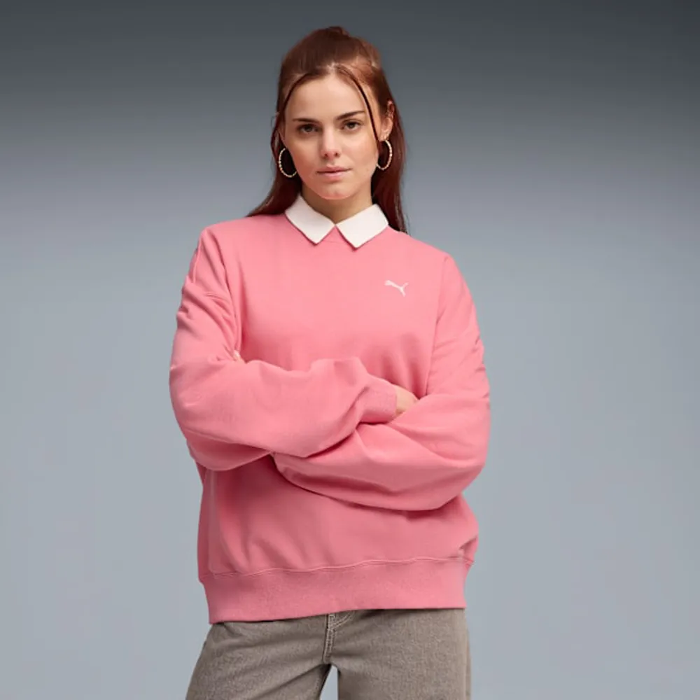 【PUMA】長袖上衣 女 寬鬆 歐規 ESS 粉 63603525