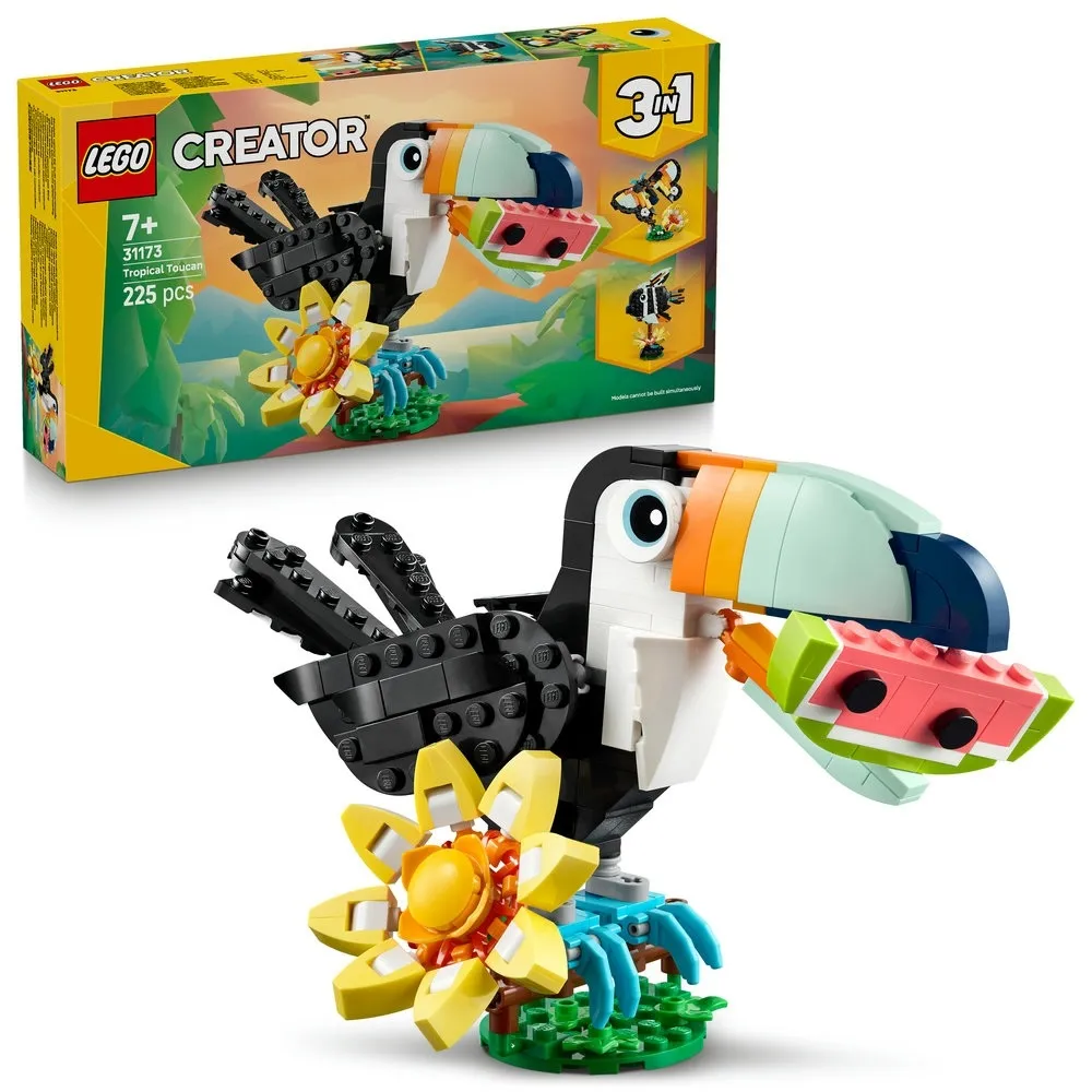 【LEGO 樂高】創意百變系列3合1 31173 野生動物：熱帶巨嘴鳥(動物玩具 DIY積木 兒童玩具 積木)