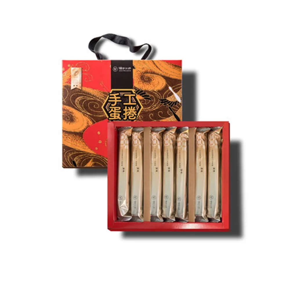 【山日初/信手工坊】春漾蛋捲禮盒/308g×3盒組(原味蛋捲×7、芝麻蛋捲×7)