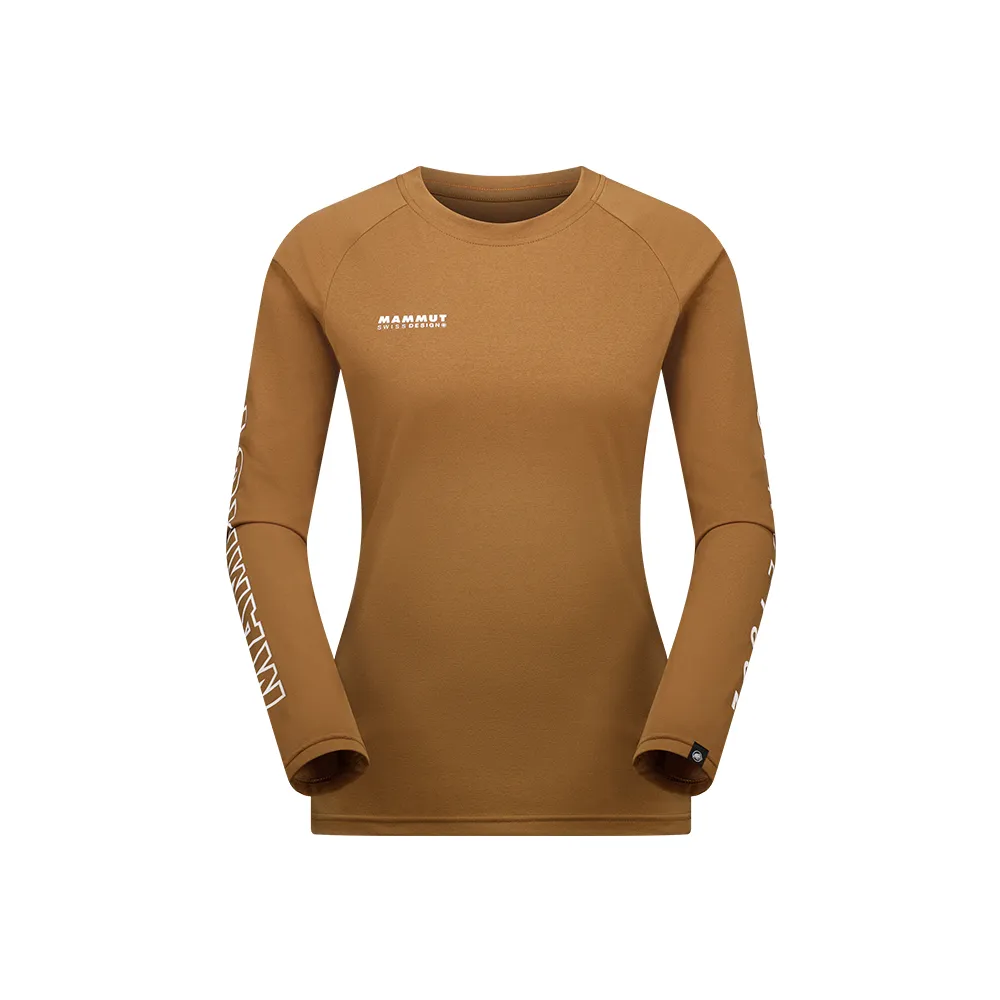 【Mammut 長毛象】QD Logo Print LS T-Shirt AF W 快乾LOGO長袖T恤 黏土棕PRT3 女款 #1016-01040