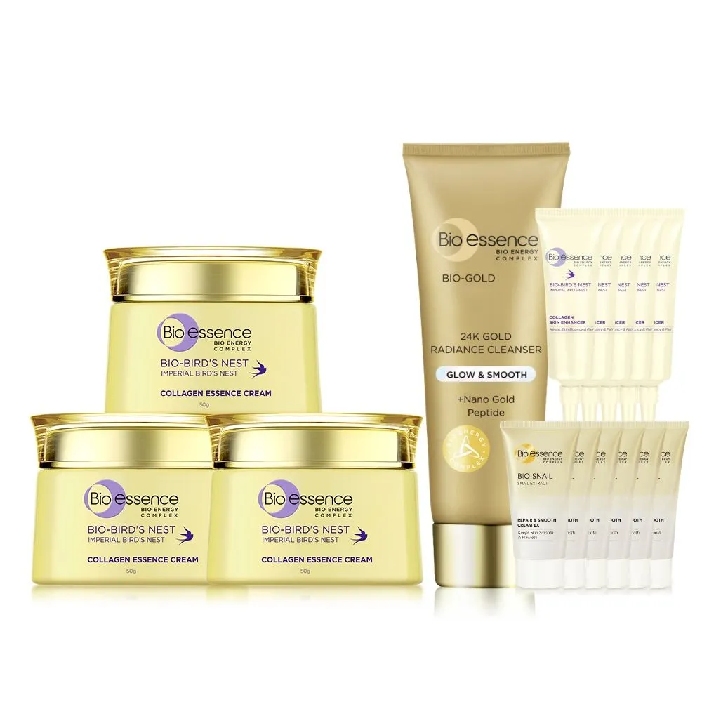 【Bio-essence 碧歐斯】BIO膠原燕窩超澎精華霜50g(3入組)