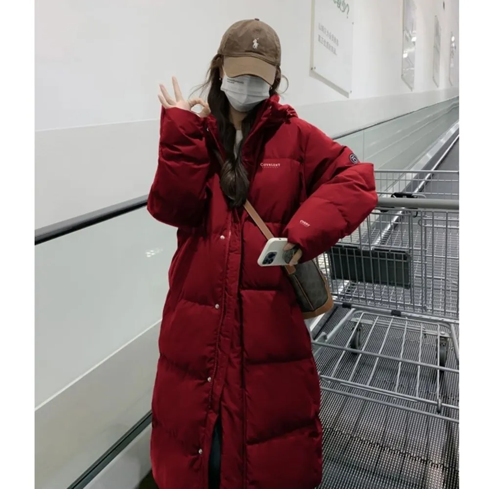 【巴黎精品】現貨+預購 真羽絨90%鴨絨羽絨外套羽絨衣夾克(保暖韓系長版白鴨絨麵包服女外套2色a1ii9)