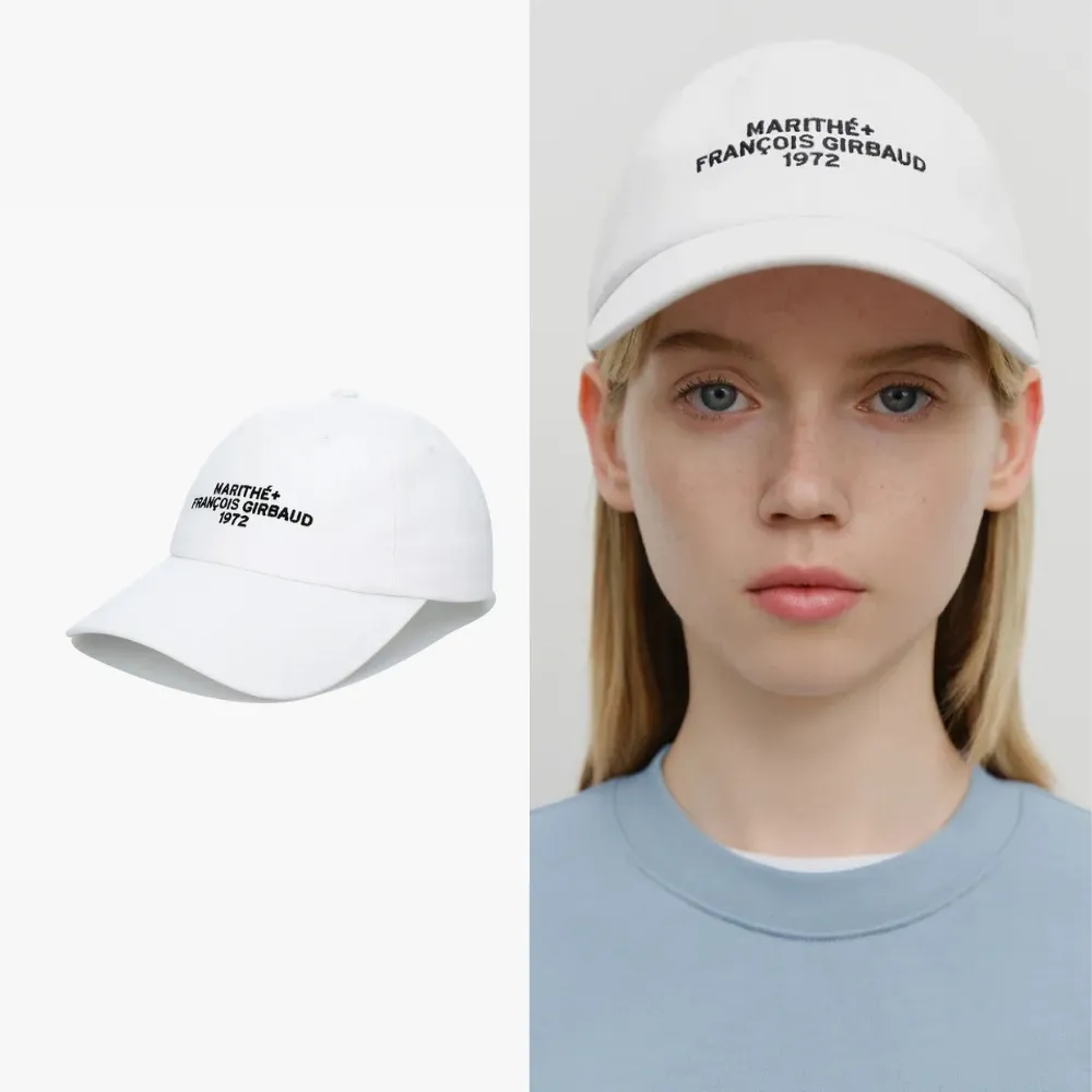【MARITHE FRANCOIS GIRBAUD】官方旗艦 刺繡字母LOGO棒球帽 MFG(白色)