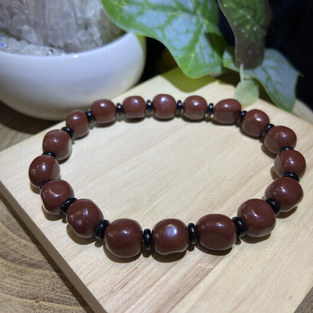 【Cozy 世界水晶原礦與茶】龍宮血舍利隨形珠大 66-7(能驅邪避凶、護身、引福之作用)