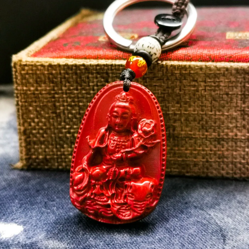【財神小舖】生肖龍蛇 硃砂鑰匙圈 普賢菩薩 本命佛 本命年護身 避邪(已開光 八大守護神 平安)