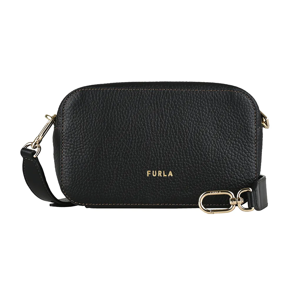【FURLA 芙拉】FURLA Primula拉鍊斜背雙面包(迷你/黑)