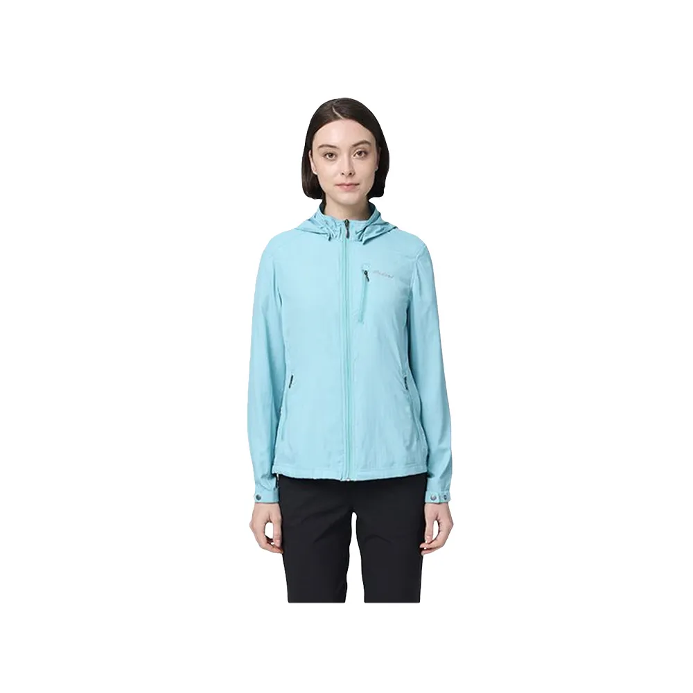 【Wildland 荒野】女彈性透氣抗UV輕薄外套-湖水藍-S-2L-0B21907-65(女裝/連帽外套/機車外套/休閒外套)