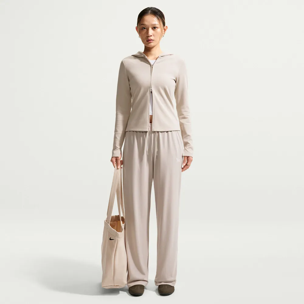 【NIKE 耐吉】長褲 女 運動褲 中腰 直筒 AS W NSW CHILL KNIT LTWT OH PA 米 IQ0093-236