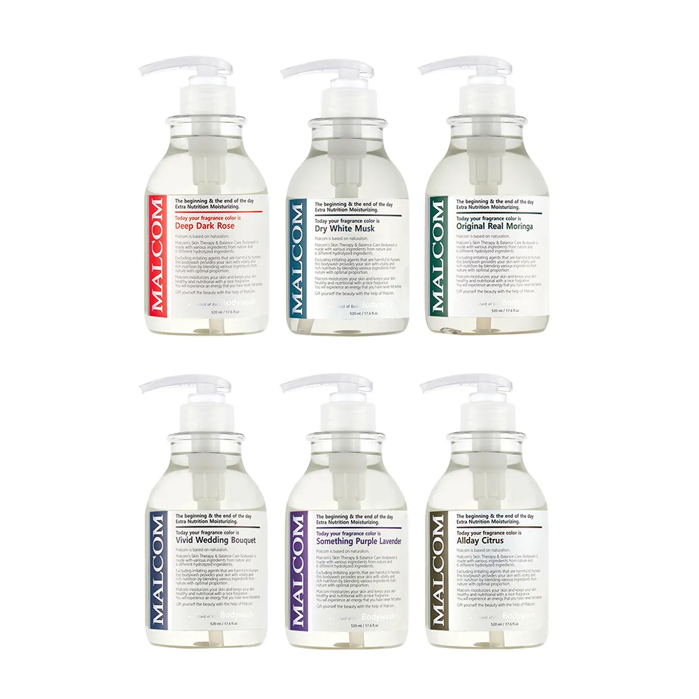 【Malcom】自然主義天然植萃沐浴乳520ml 3入組(天然植萃 木質調/花香調/麝香/果香調)