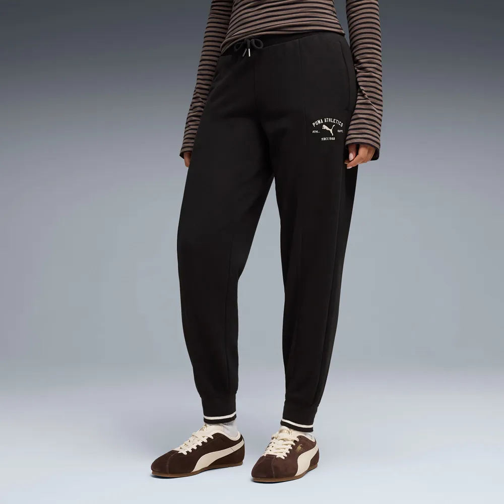 【PUMA】長褲 女 運動褲 寬鬆 縮口 PUMA CLASS 黑 69187901