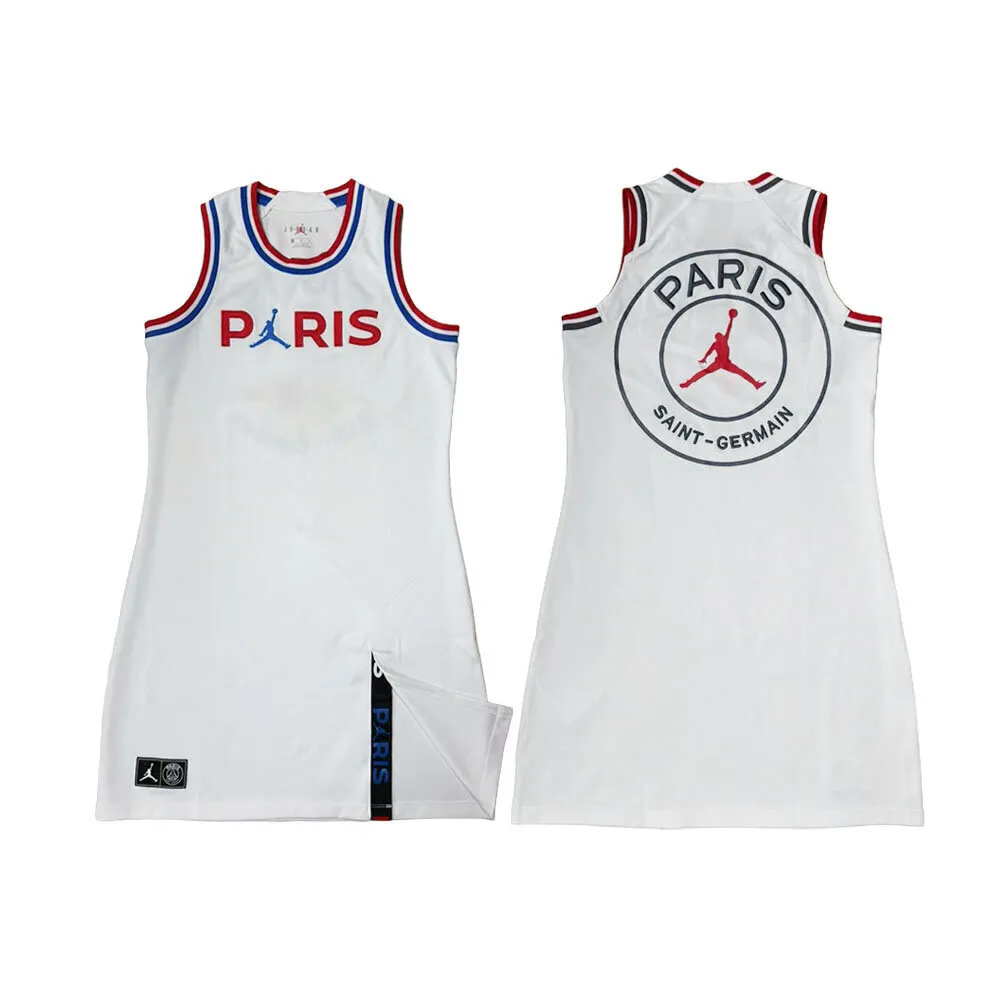 【NIKE 耐吉】Jordan x PSG Dress 巴黎聖日耳曼聯名連身裙 白色 (瑕疵) CQ6678-100