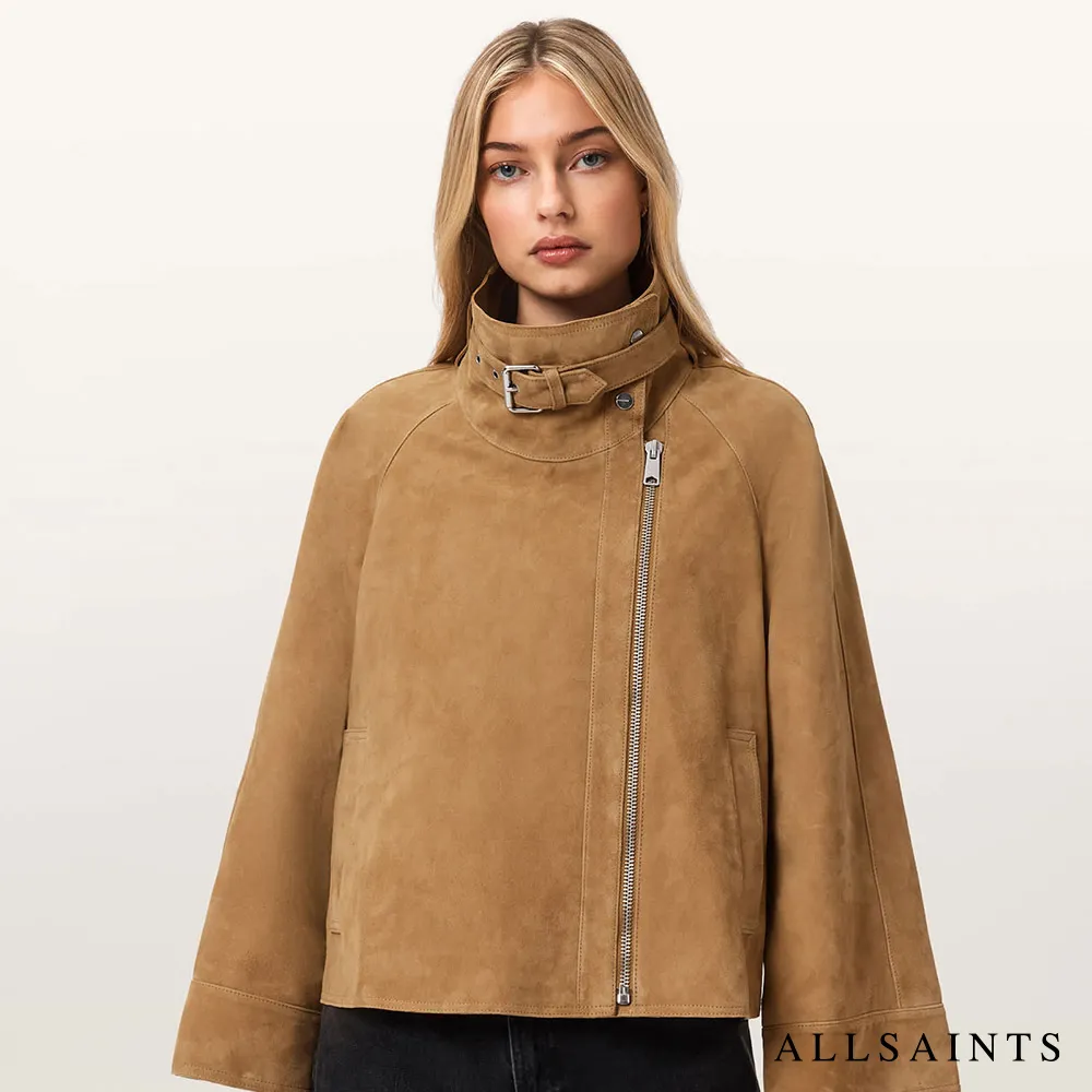 【ALLSAINTS】RHODES 麂皮寬鬆羊皮皮衣夾克 W086LE(寬鬆版型)