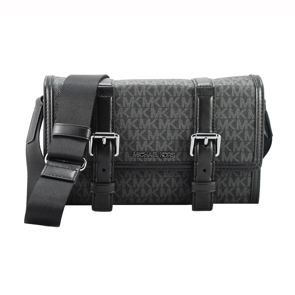 【Michael Kors】COOPER行李箱造型雙扣上掀斜背包37F5LCOM1O(黑)