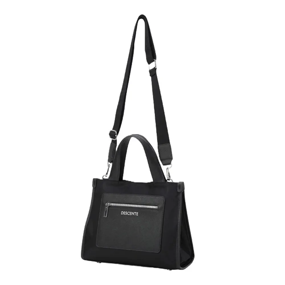 【DESCENTE】GOLF 迪桑特 女款 輕量尼龍高爾夫球袋 手提袋(黑色)