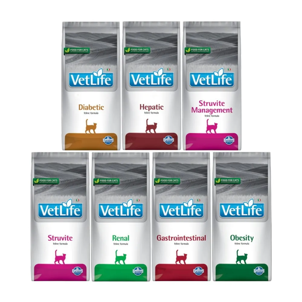 【Farmina 法米納】Vet Life獸醫天然處方貓糧 1.5-2kg（血糖/肝臟/泌尿道/體重/皮膚）(貓飼料)