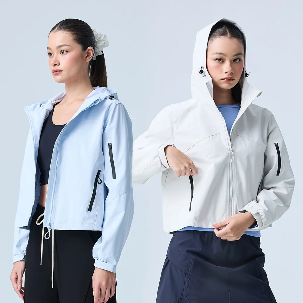 【YUANDONGLI 元動力】防風防潑水短版立領連帽外套(兩色；S-L；4254574901)