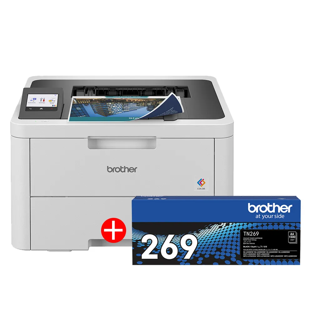 【brother】官方直營 搭1支黑色碳粉匣TN-269BK★HL-L3280CDW超值商務彩色雷射印表機(雙面列印/WiFi)