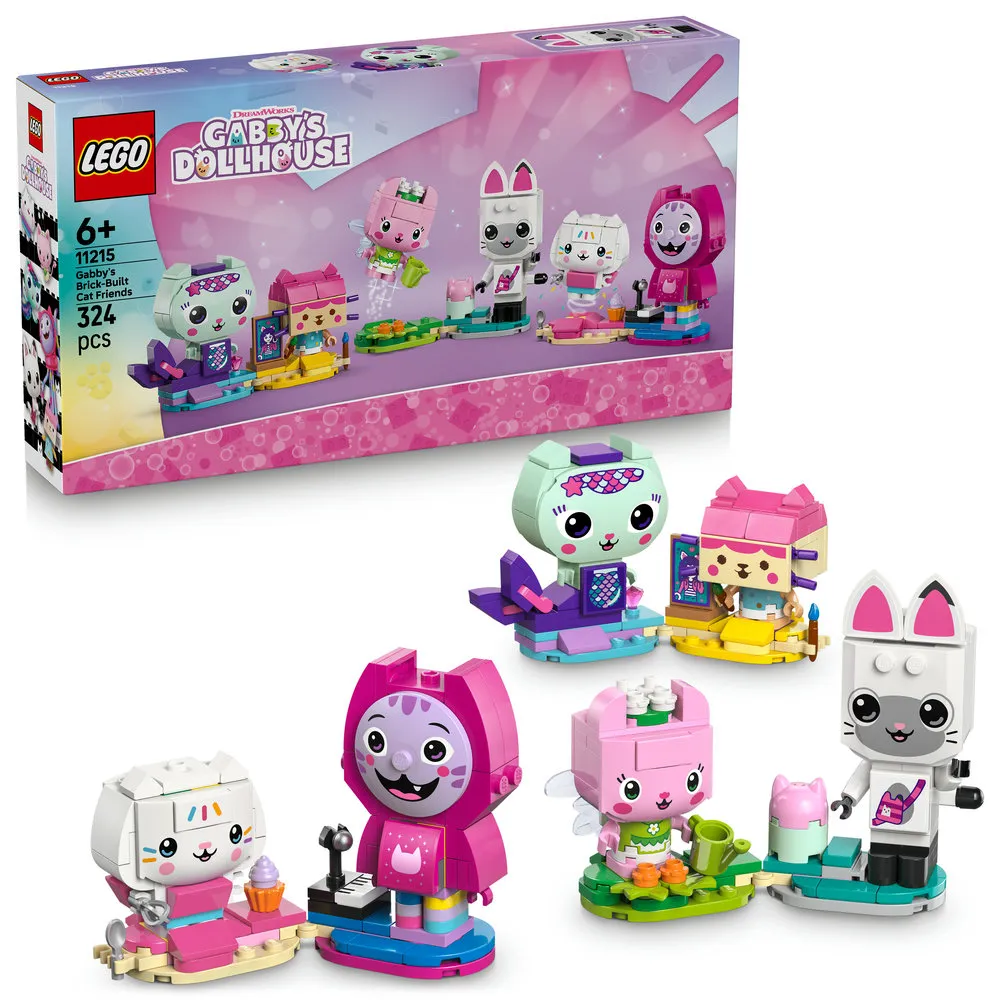 【LEGO 樂高】Gabby’s Dollhouse 11215 蓋比的積木版貓咪朋友(啟蒙玩具 蓋比的娃娃屋 積木 兒童玩具)