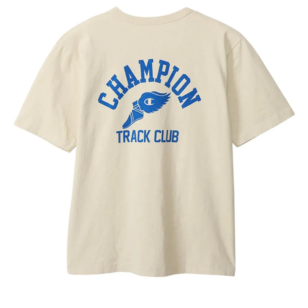 【Champion】官方直營 男款-CASUAL 印花短袖TEE-米色(C3-B335-710-日規)