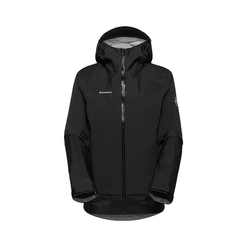 【Mammut 長毛象官方直營】Ducan Guide HS Hooded AF 輕量防水連帽外套 女款 黑色 #1010-31940