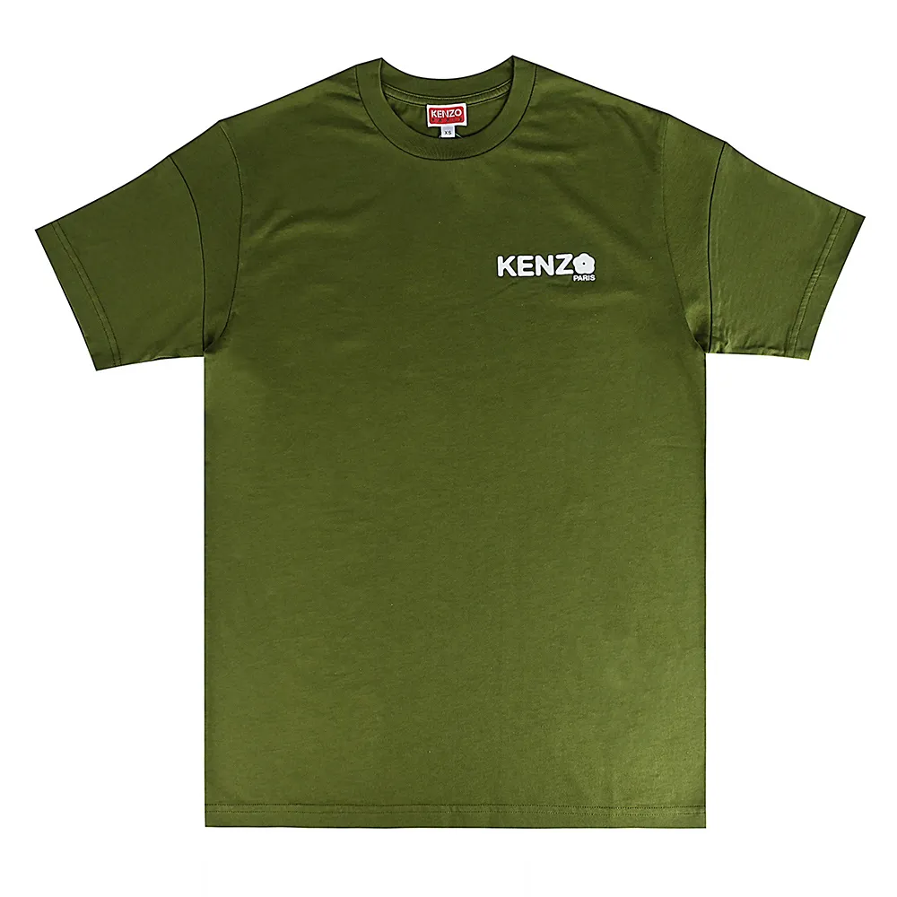 【KENZO】KENZO Boke Flower 2.0海棠花白字印花棉質短袖T恤(卡其綠/男款)