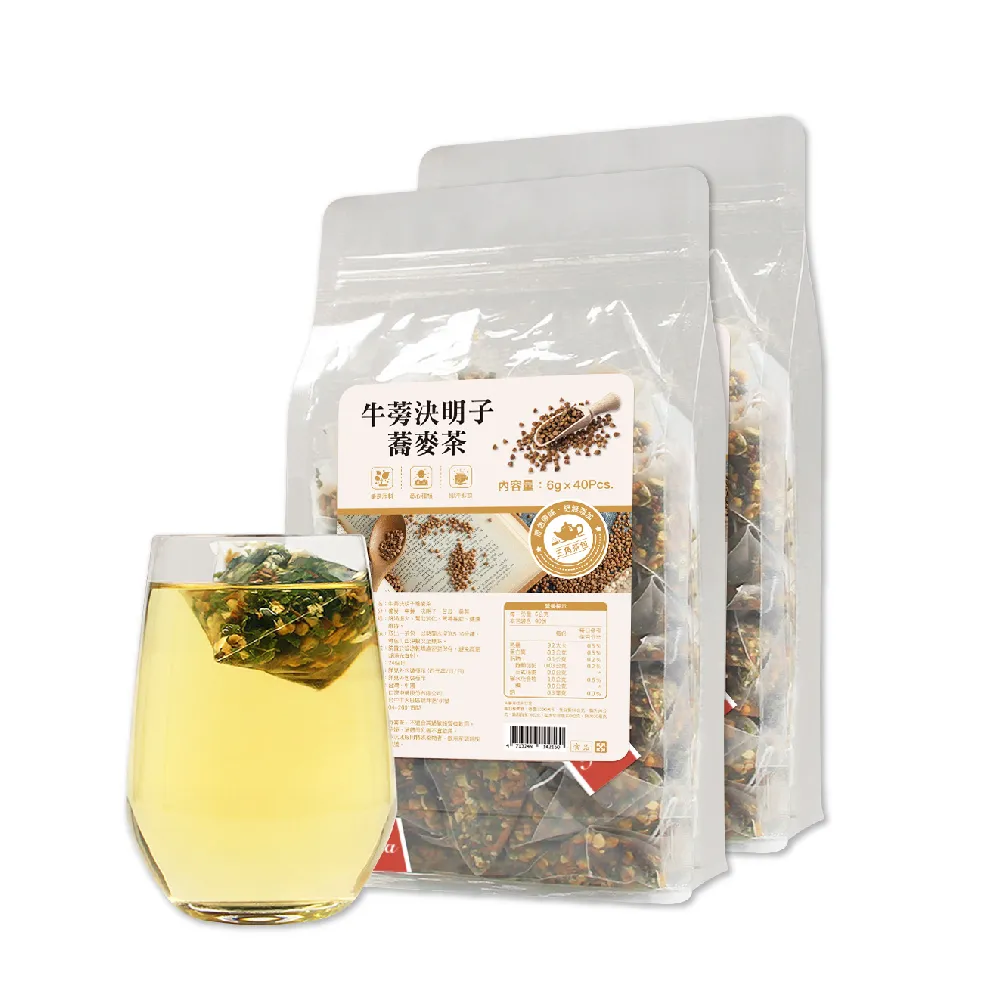 【頤悅品茶】牛蒡決明子蕎麥茶（熬夜降火茶）-6g×40入×2袋(黃金蕎麥茶、蕎麥茶、養生茶、無咖啡因茶)