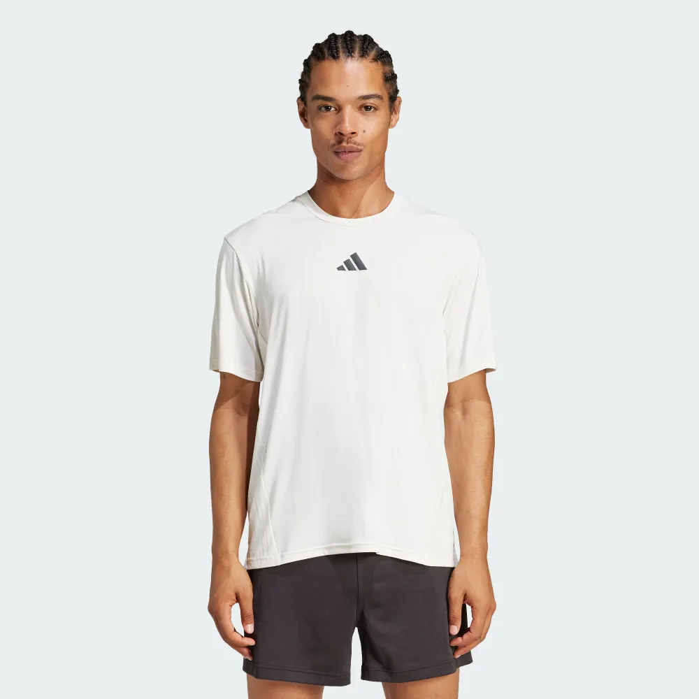 【adidas 愛迪達】短袖上衣 男 國際碼 D4T INT. TEE 白 JE5746